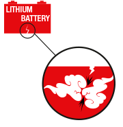 Feu de batteries Lithium