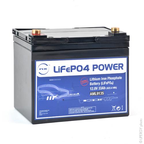 Batterie Lithium Fer Phosphate NX LiFePO4 POWER UN38.3 (409.6Wh) 12V 33Ah M6-F product photo 1 L