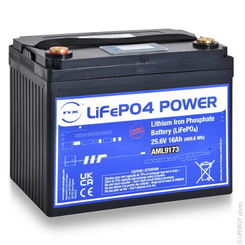 Batterie Lithium Fer Phosphate (409.6Wh) 24V 16Ah M6-F photo du produit 1 L