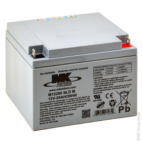 Batterie plomb AGM MK M12260 SLD M 12V 26Ah M5-M photo du produit 1 L