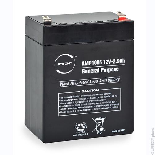 Batterie plomb AGM NX 2.9-12 General Purpose 12V 2.9Ah F4.8 photo du produit 1 L