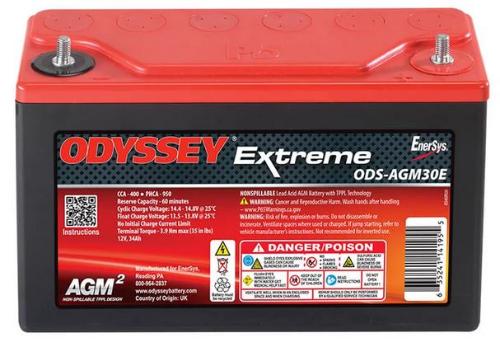 Batterie démarrage haute performance Odyssey Extreme ODS-AGM30E 12V 34Ah M6-V photo du produit 1 L
