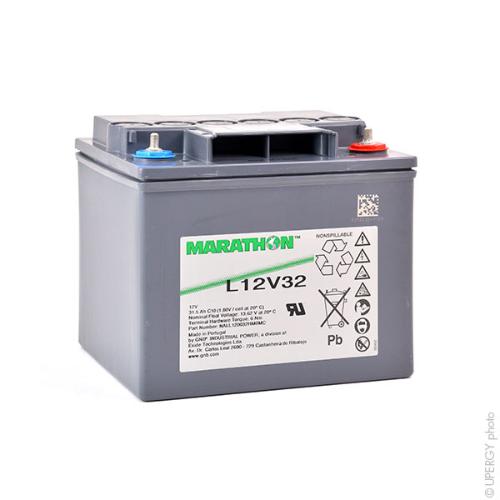 Batterie plomb AGM MARATHON L12V32 12V 32Ah M6-M photo du produit 1 L