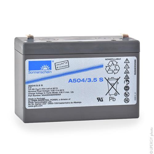 Batterie plomb etanche gel A504/3.5S 4V 3.5Ah F4.8 photo du produit 1 L
