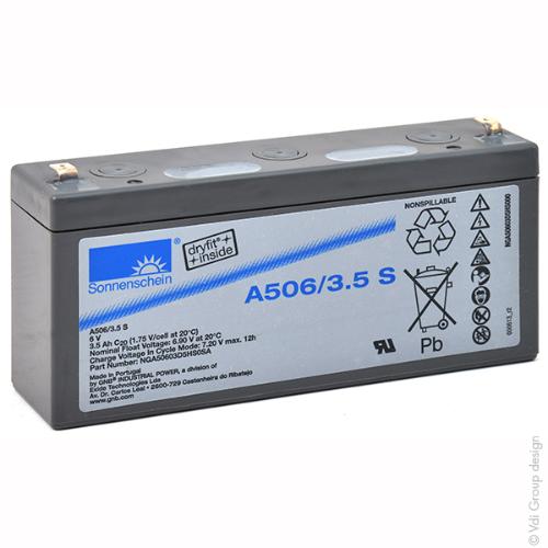 Batterie plomb etanche gel A506/3.5S 6V 3.5Ah F4.8 photo du produit 1 L