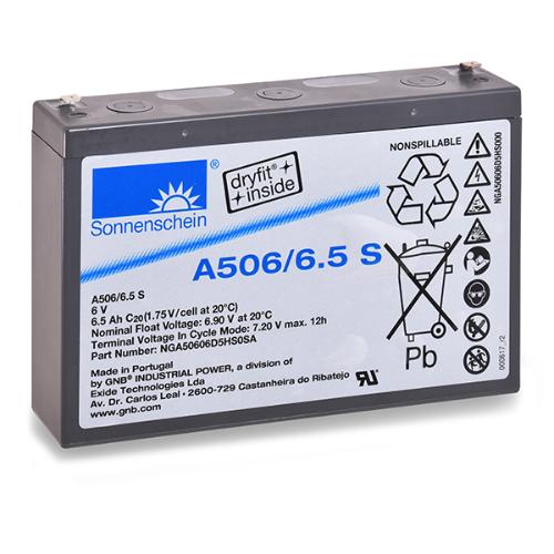 Batterie plomb etanche gel A506/6.5S 6V 6.5Ah F4.8 photo du produit 1 L