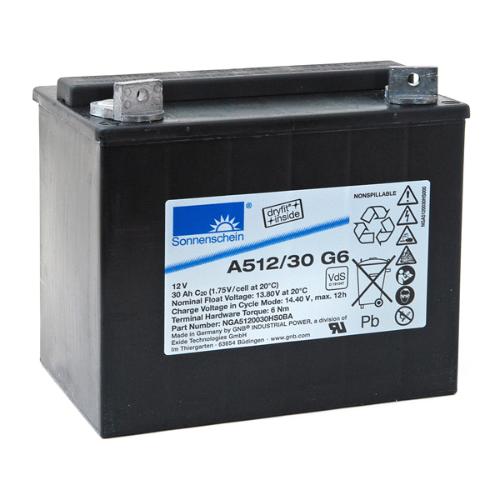 Batterie plomb etanche gel A512/30G6 12V 30Ah M6-M photo du produit 1 L