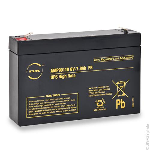 Batterie onduleur (UPS) NX 7.8-6 UPS High Rate FR 6V 7.8Ah F6.35 photo du produit 1 L