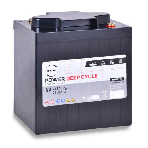 Batterie traction NX Power Deep Cycle AGM 6V 245Ah M8-F photo du produit 1 L