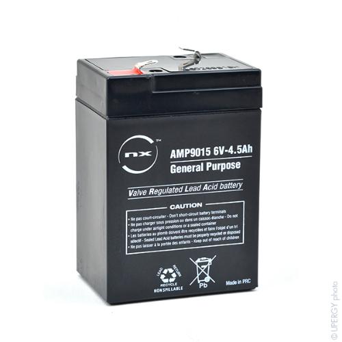 Batterie plomb AGM NX 4.5-6 General Purpose 6V 4.5Ah F4.8 photo du produit 1 L