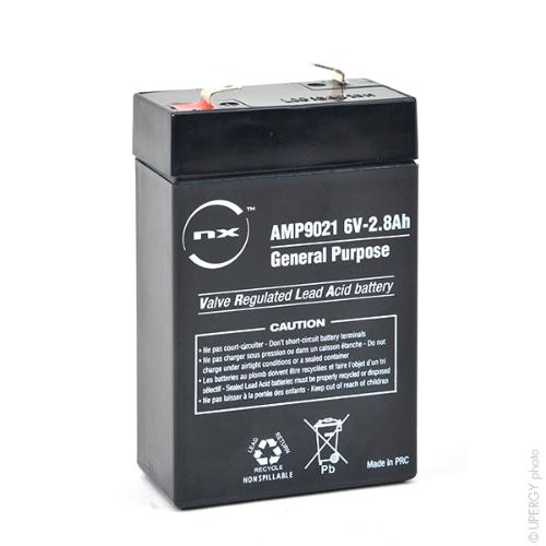 Batterie plomb AGM NX 2.8-6 General Purpose 6V 2.8Ah F4.8 photo du produit 1 L