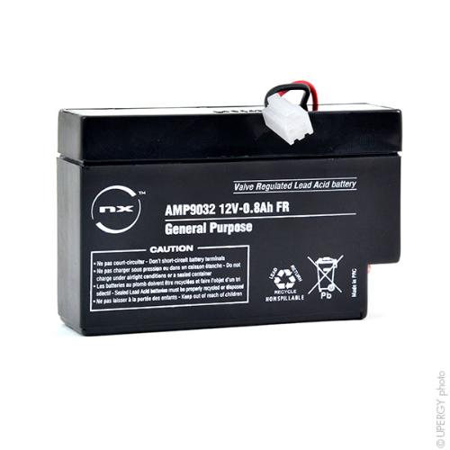 Batterie plomb AGM NX 0.8-12 General Purpose FR 12V 0.8Ah JST photo du produit 1 L