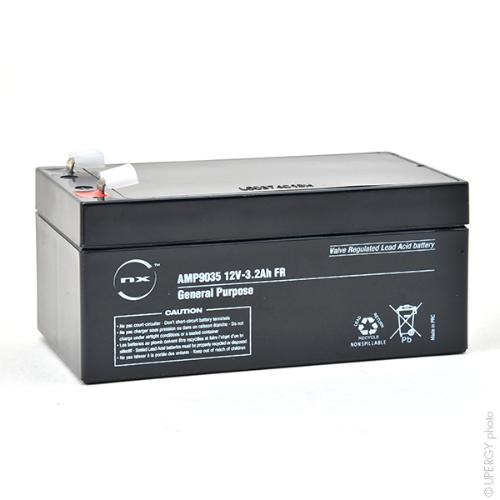 Batterie plomb AGM NX 3.2-12 General Purpose FR 12V 3.2Ah F4.8 photo du produit 2 L