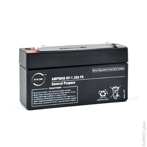 Batterie plomb AGM NX 1.2-6 General Purpose FR 6V 1.2Ah F4.8 product photo 1 L