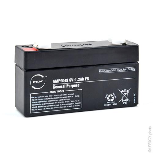 Batterie plomb AGM NX 1.2-6 General Purpose FR 6V 1.2Ah F4.8 product photo 2 L