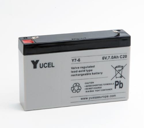 Batterie plomb AGM YUCEL Y7-6 6V 7Ah F4.8 photo du produit 1 L