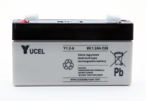Batterie plomb AGM YUCEL Y1.2-6 FR 6V 1.2Ah F4.8 product photo 2 L