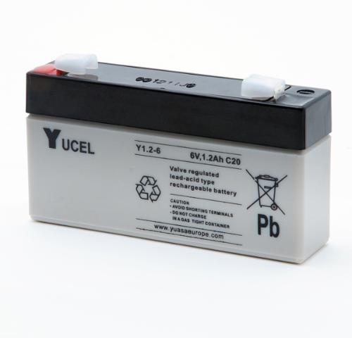 Batterie plomb AGM YUCEL Y1.2-6 FR 6V 1.2Ah F4.8 product photo 3 L