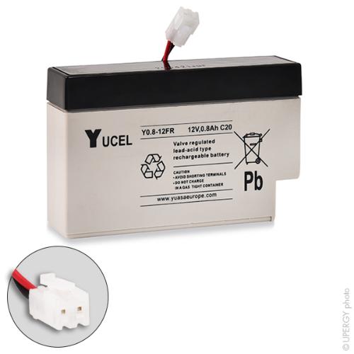 Batterie plomb AGM YUCEL Y0.8-12FR 12V 0.8Ah JST photo du produit 1 L