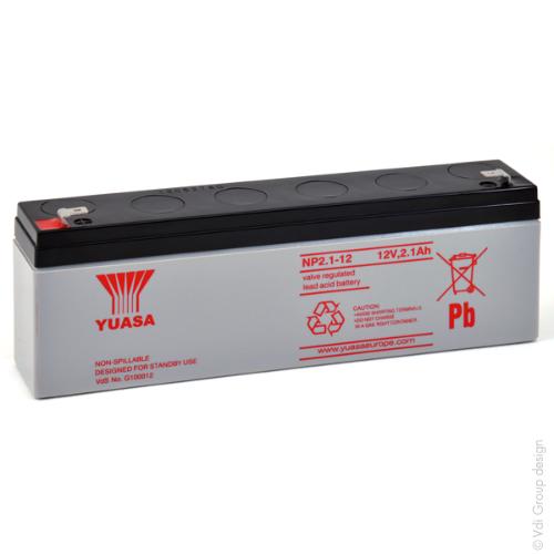 Batterie plomb AGM YUASA NP2.1-12 12V 2.1Ah F4.8 photo du produit 1 L