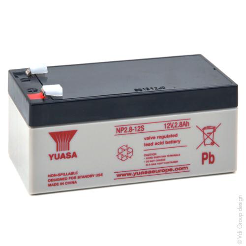 Batterie plomb AGM YUASA NP2.8-12 12V 2.8Ah F4.8 product photo 2 L