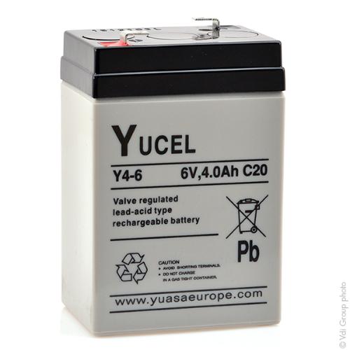 Batterie plomb AGM YUCEL Y4-6 6V 4Ah F4.8 photo du produit 1 L