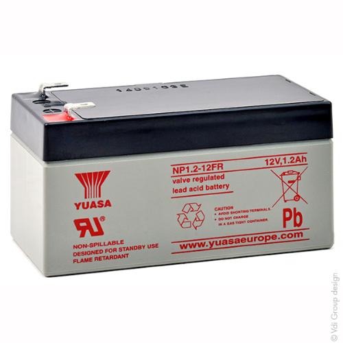 Batterie plomb AGM YUASA NP1.2-12FR 12V 1.2Ah F4.8 photo du produit 1 L