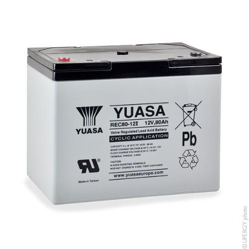 Batterie plomb AGM YUASA REC80-12 12V 80Ah M6-F photo du produit 1 L