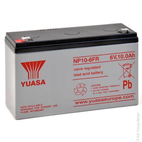Batterie plomb AGM YUASA NP10-6FR 6V 10Ah F4.8 photo du produit 1 L