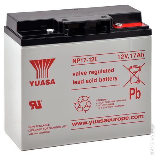 Batterie plomb AGM YUASA NP17-12I 12V 17Ah M5-F photo du produit 1 L