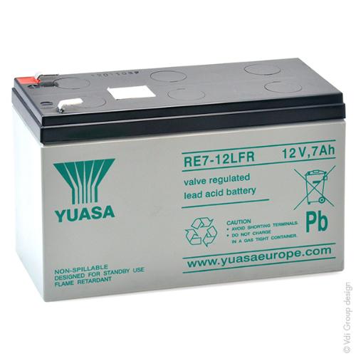 Batterie plomb AGM YUASA RE7-12LFR 12V 7Ah F4.8 photo du produit 1 L