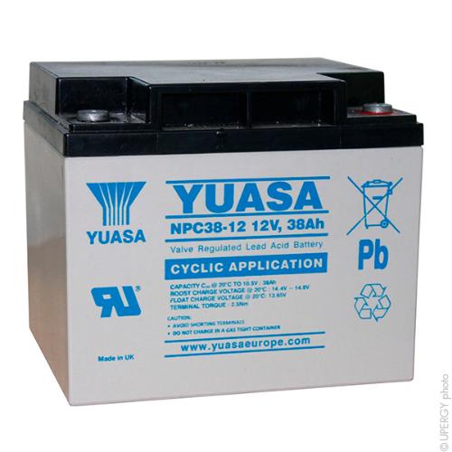 Batterie plomb AGM YUASA NPC38-12 12V 38Ah M5-F product photo 1 L