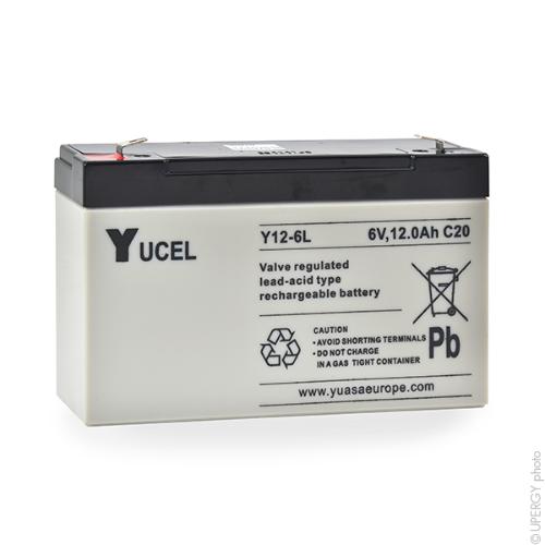 Batterie plomb AGM YUCEL Y12-6L 6V 12Ah F6.35 photo du produit 1 L