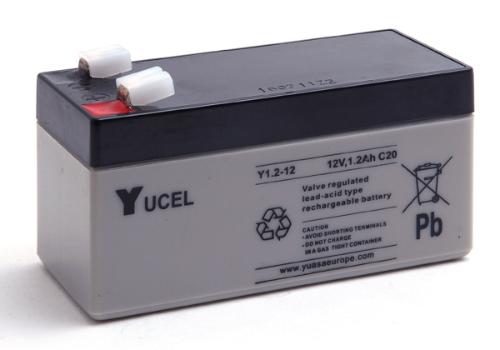 Batterie plomb AGM YUCEL Y1.2-12 12V 1.2Ah F4.8 photo du produit 1 L