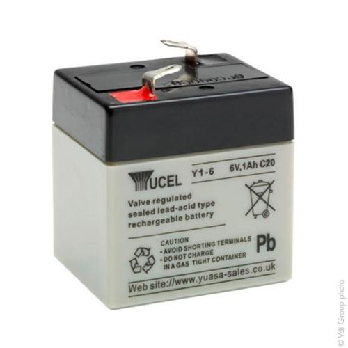 Batterie plomb AGM YUCEL Y1-6 6V 1Ah F4.8 photo du produit 1 L