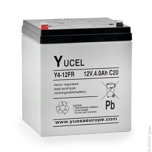 Batterie plomb AGM YUCEL Y4-12FR 12V 4Ah F4.8 photo du produit 1 L