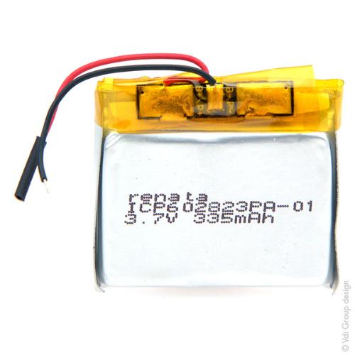 Batterie Li-Po 1S1P ICP602823PA + PCM UN38.3 3.7V 350mAh fils photo du produit 1 L