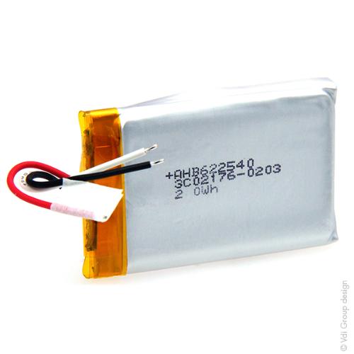 Batterie Li-Po 1S1P ICP622540PMT+ PCM UN38.3 3.7V 550mAh fils photo du produit 2 L