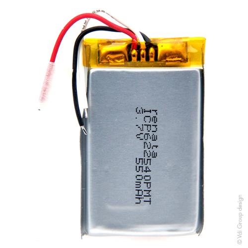 Batterie Li-Po 1S1P ICP622540PMT+ PCM UN38.3 3.7V 550mAh fils photo du produit 3 L