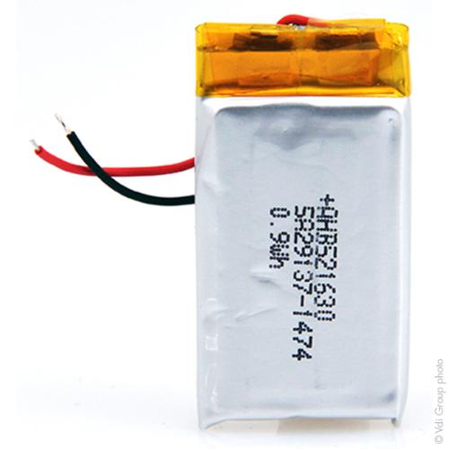 Batterie Li-Po 1S1P ICP521630PM + PCM UN38.3 3.7V 250mAh fils photo du produit 1 L