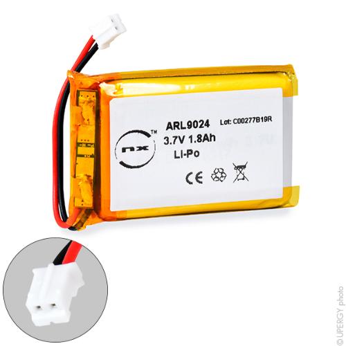 Batterie Li-Po 1S1P (103450) + PCM + JST PHR2 3.7V 1800mAh photo du produit 1 L