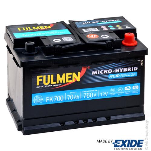 Batterie voiture Fulmen Start-Stop AGM FK700 12V 70Ah 760A product photo 1 L