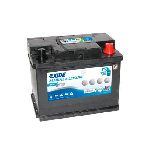 Batterie bateau EXIDE Dual AGM EP500 (500Wh) 12V 60Ah photo du produit 1 L