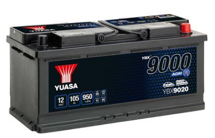 Batterie voiture Yuasa Start-Stop AGM YBX9020 12V 105Ah 950A photo du produit 1 L