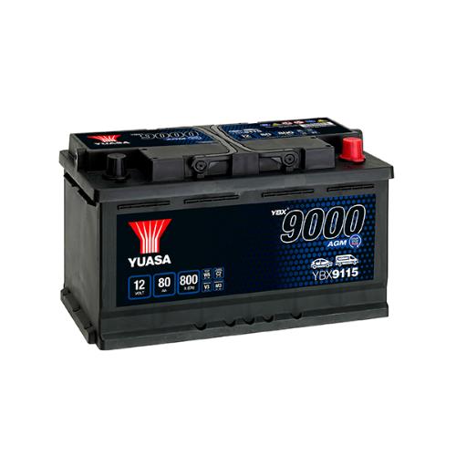 Batterie voiture Yuasa Start-Stop AGM YBX9115 12V 80Ah 800A photo du produit 1 L