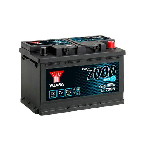 Batterie voiture Yuasa Start-Stop EFB YBX7096 12V 75Ah 700A photo du produit 1 L