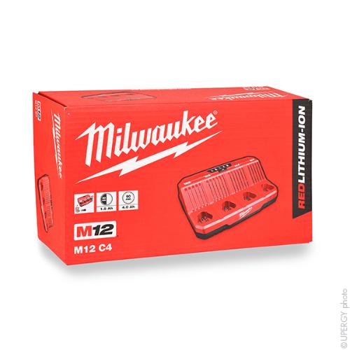 Chargeur Milwaukee 4 batteries M12 C4 photo du produit 3 L