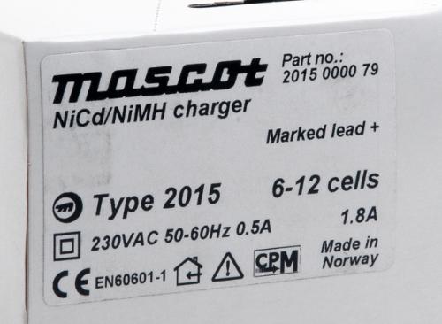 Chargeur NiCd/NiMH 6 à 12 cellules/1.8A 230V Mascot 2015 photo du produit 3 L