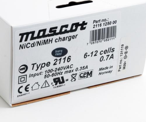Chargeur NiCd/NiMH 6 à 12 cellules/0.7A 110-230V Mascot 2116 photo du produit 4 L