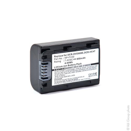 Batterie appareil photo - caméra pour Sony 7.4V 650mAh photo du produit 1 L